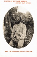 Mogu. The first teacher to Kenya, 1st October 1908