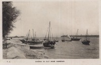 Dhows in old Arab harbour