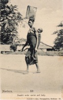 Swahili water carrier and baby.