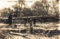 Akikuyu superstitions - Every passer-by lays a stone on the fallen tree accross the path for propitiating the spirits of the forest