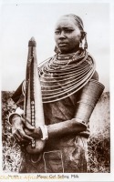 Masai Girl Selling Milk