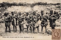 Waika with children ready for work. Mombasa B.E.A.