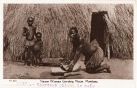 Native Woman Grinding Maize. Mombasa