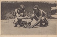 A Primitive Method of Fire making. Uganda