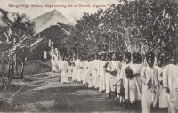 Mengo High School, Boys coming out of Church. Uganda