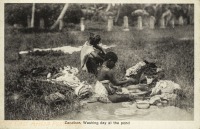 Washing day at the pond