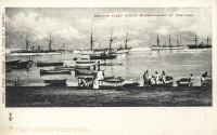 English Fleet during bombardment at Zanzibar